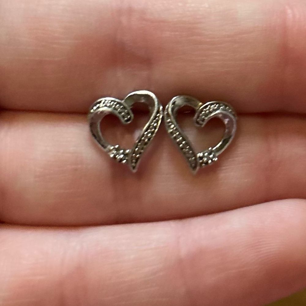 Sterling Sliver Heart Earrings